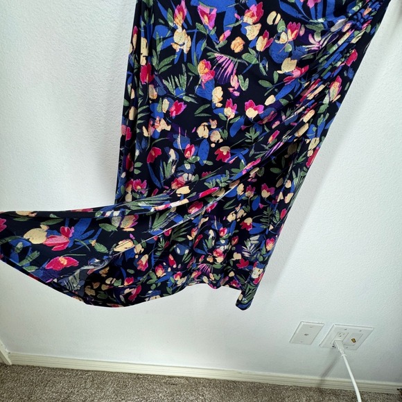 Lauren‎ Ralph Womens Floral Babydoll Dress Size 4 Jersey Colorful Stretch Fitted - Picture 5 of 8